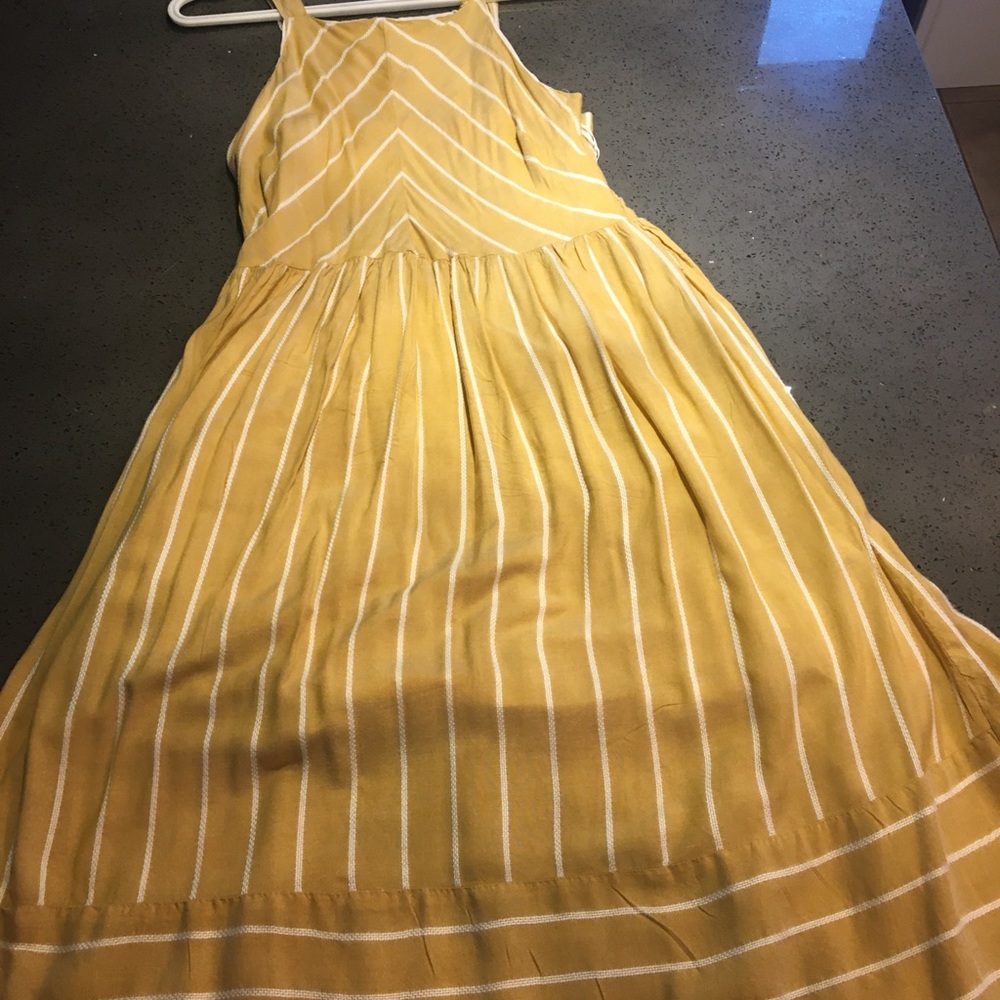 Yellow striped summer dress